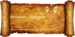 Hermesz Györgyi névjegykártya
